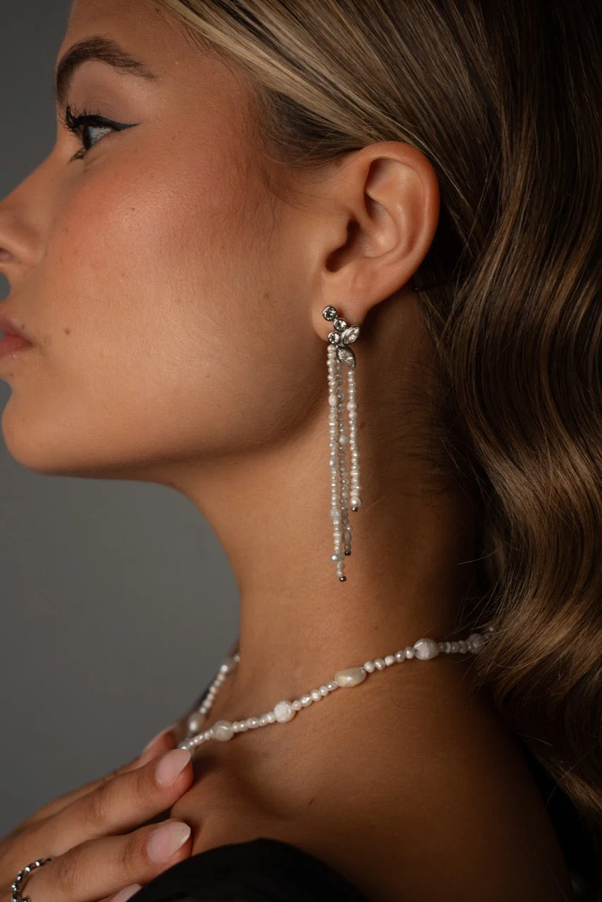 Adorn Earrings Pearl Tassel - Image 4