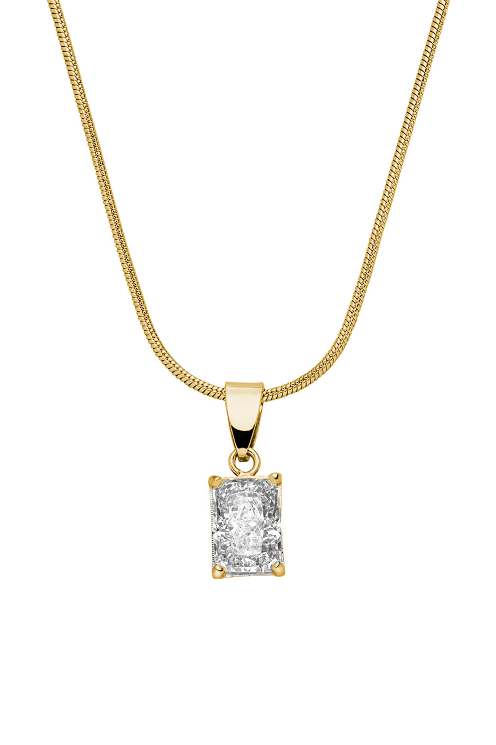 Baguette Stone Pendant Necklace