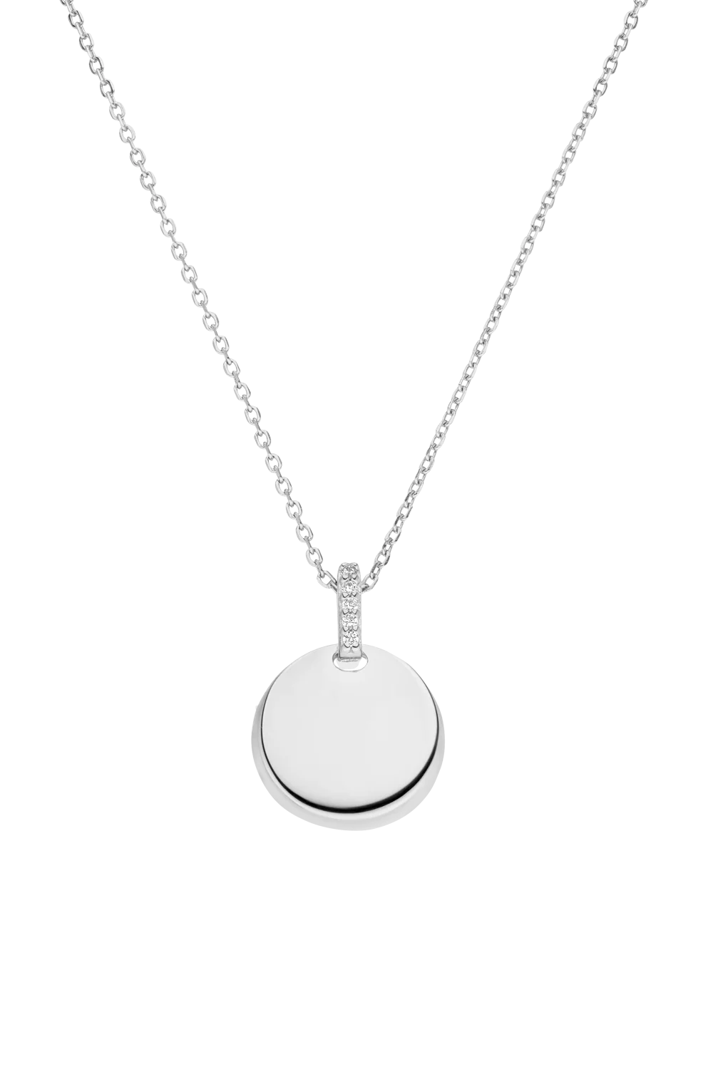 Engravable Round Pavé Necklace