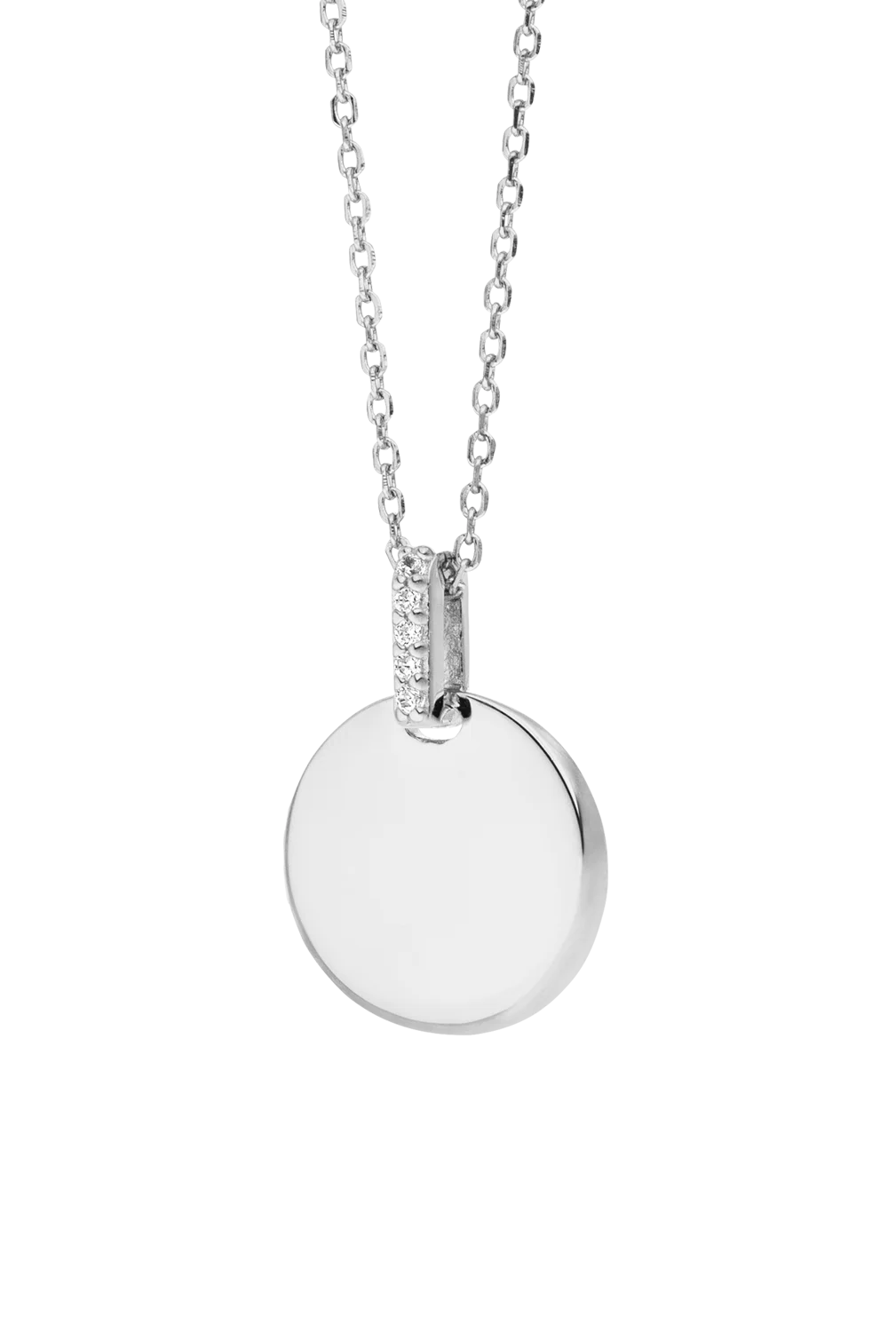 Engravable Round Pavé Necklace - Image 4