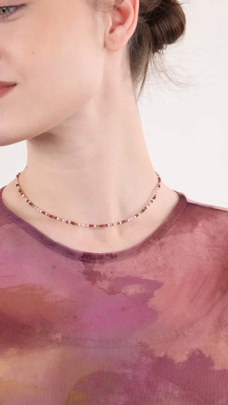 Lola Gemstone Beaded Necklace - Image 3