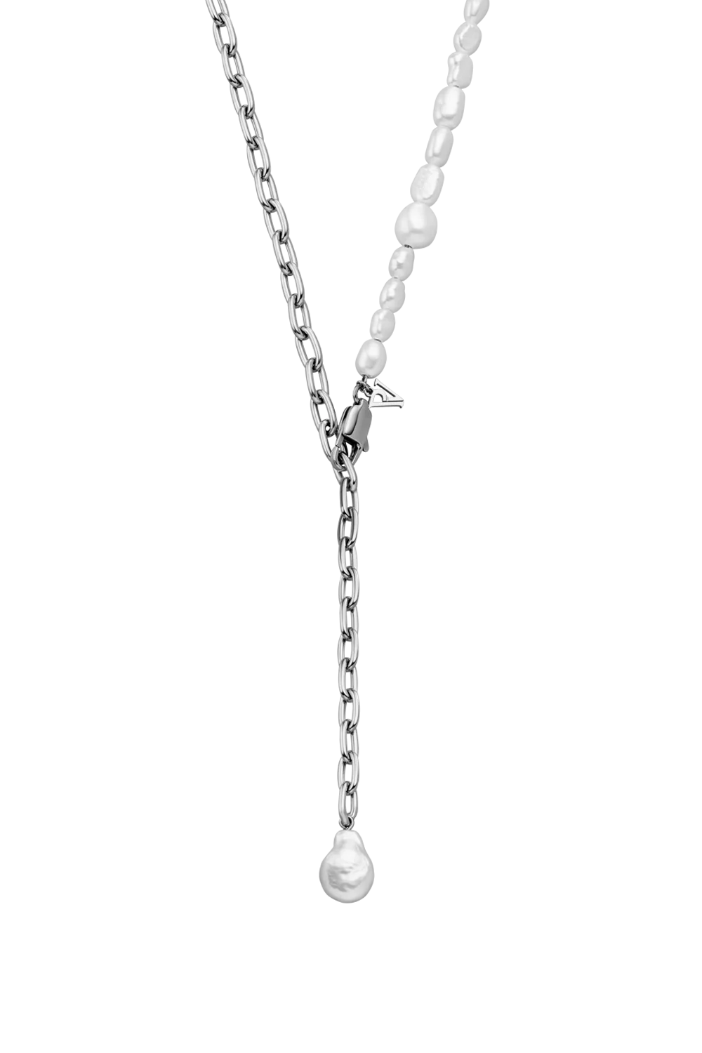 Pearl & Chain Connection Necklace