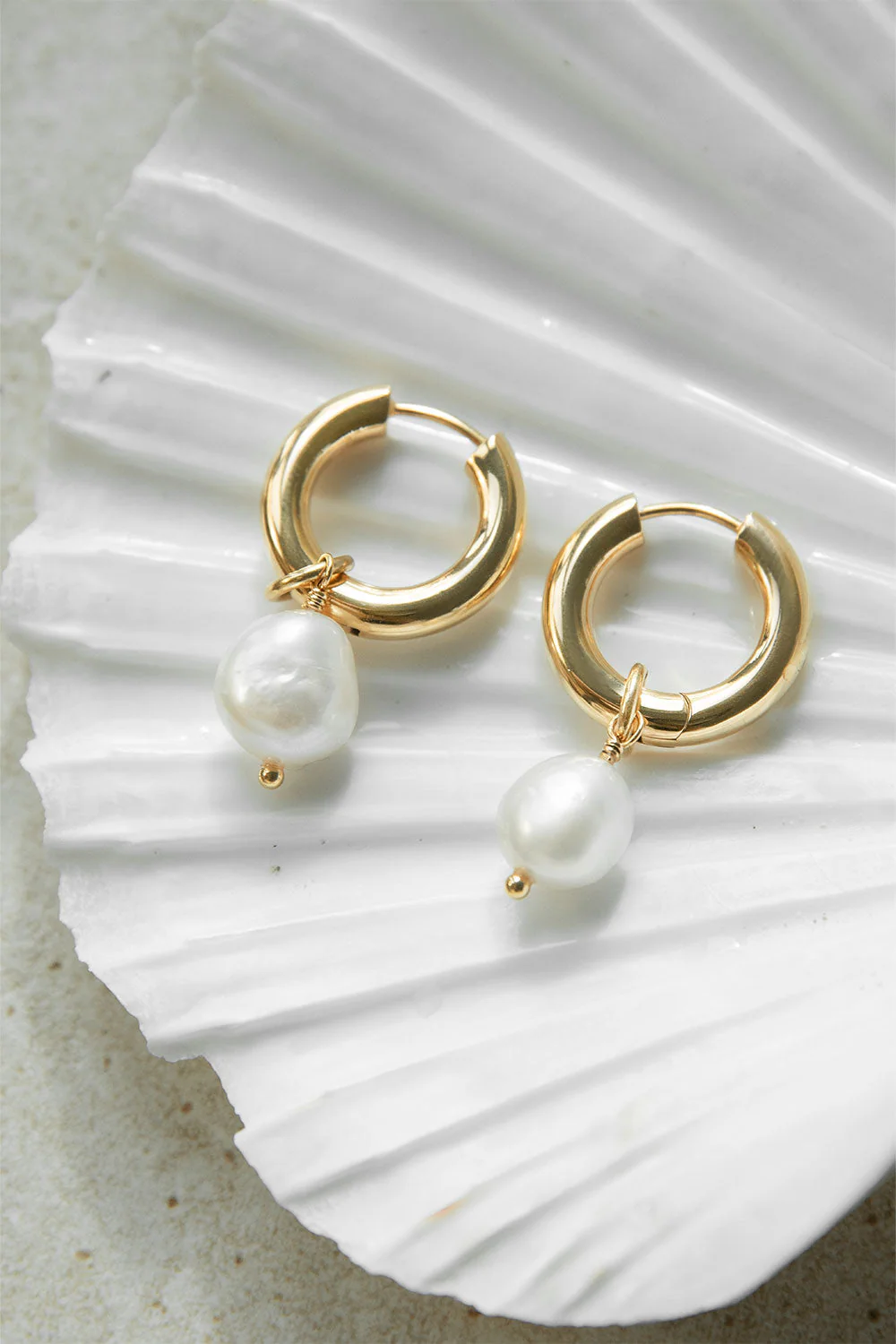 Pearl Charm Hoops - Image 3