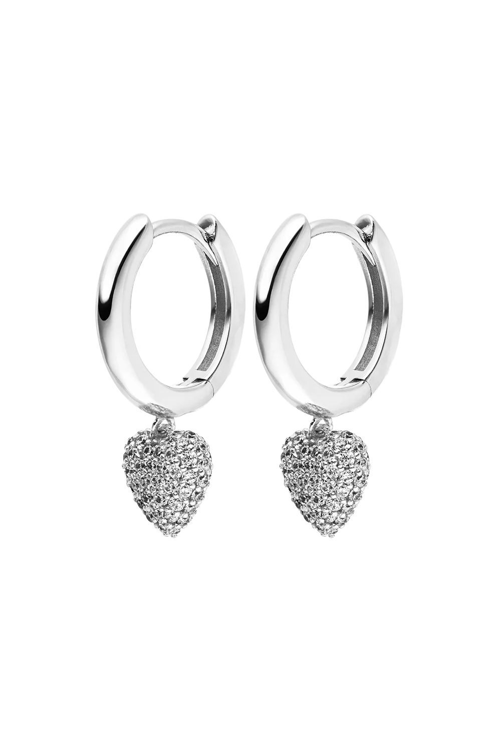 Pure Heart Charm Hoops