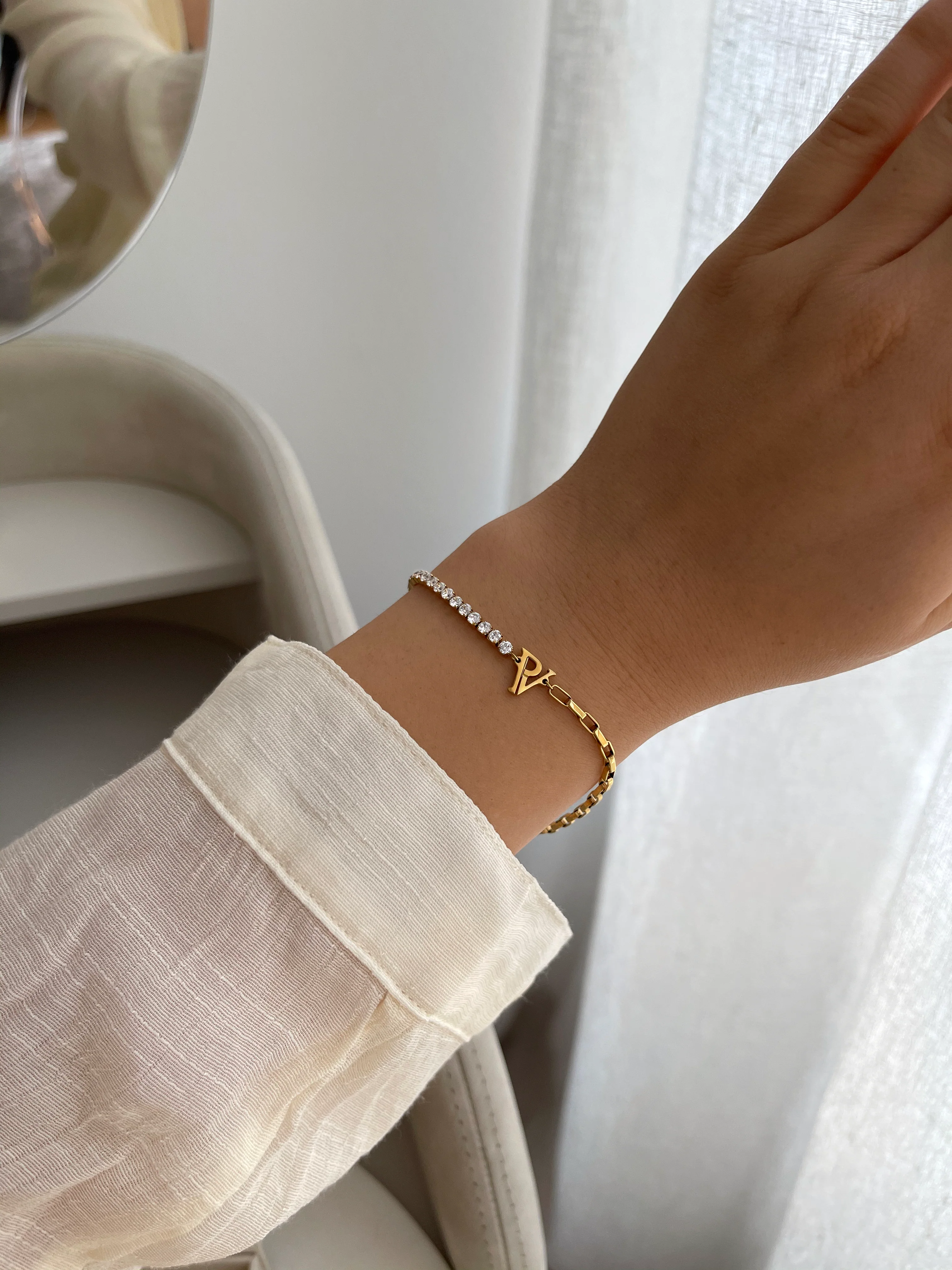PV Tennis & Chain Bracelet - Image 2