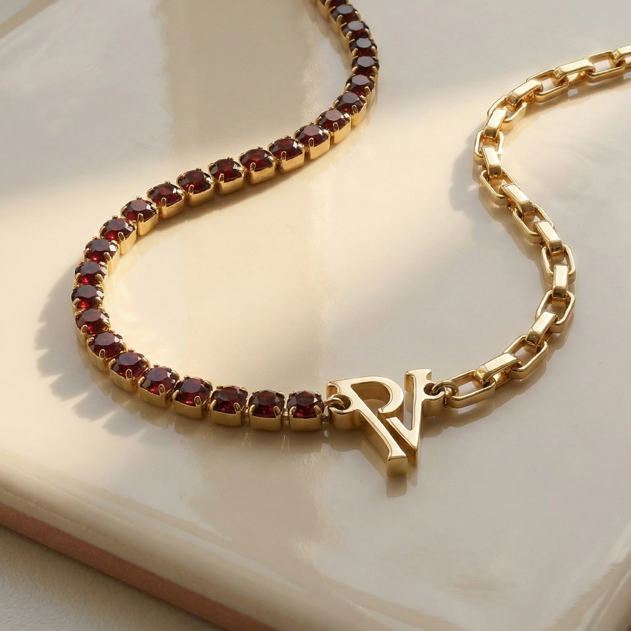 PV Tennis & Chain Necklace - Image 4