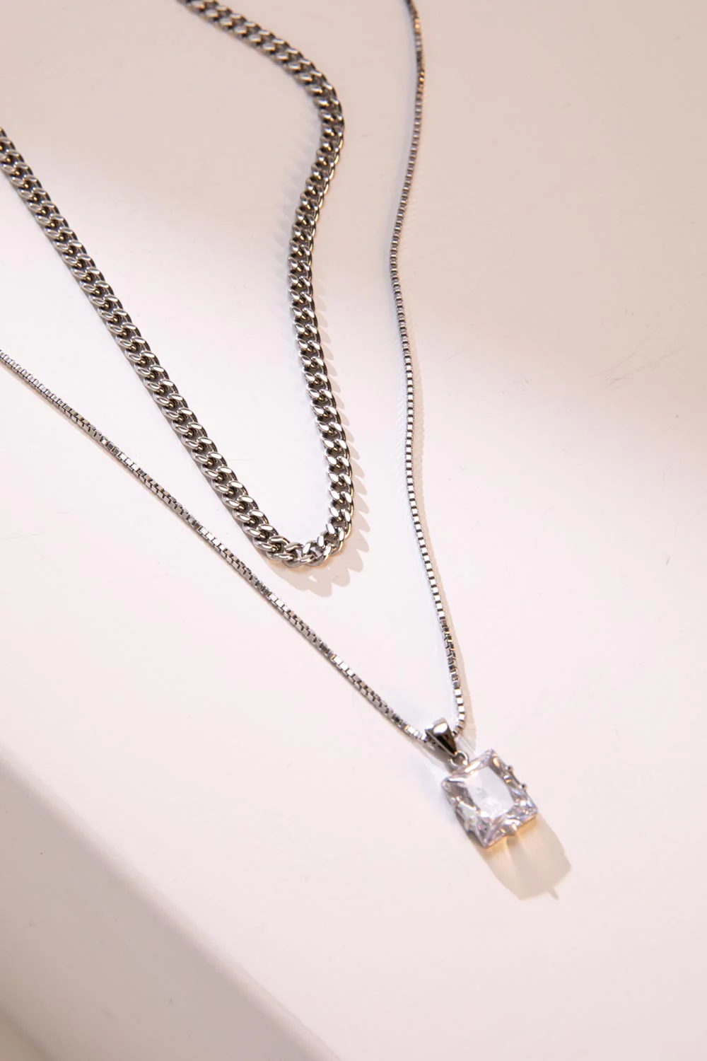 Radiant Stone & Curb Necklace - Image 3