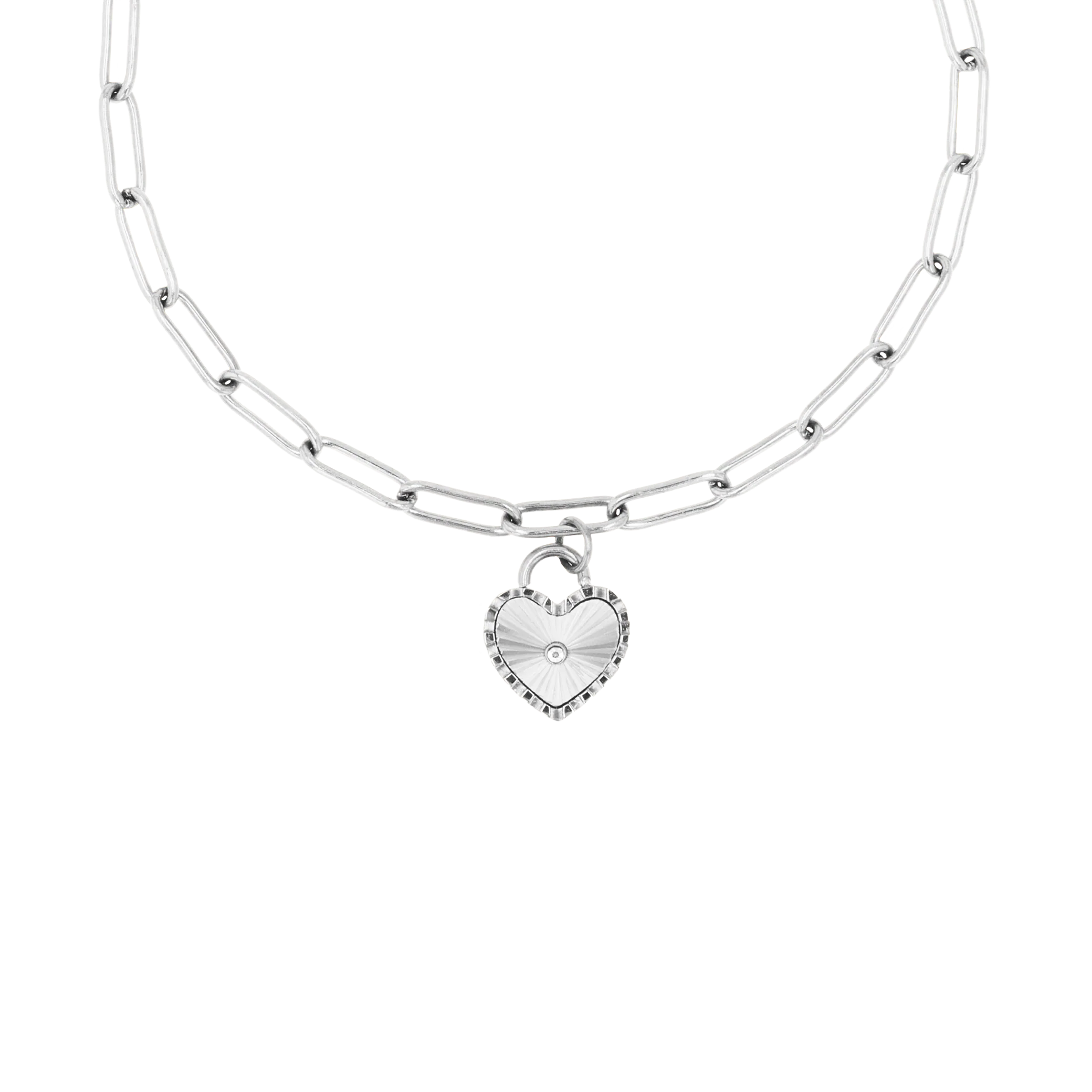 Sunray Heart Charm Pendant Bracelet - Image 3