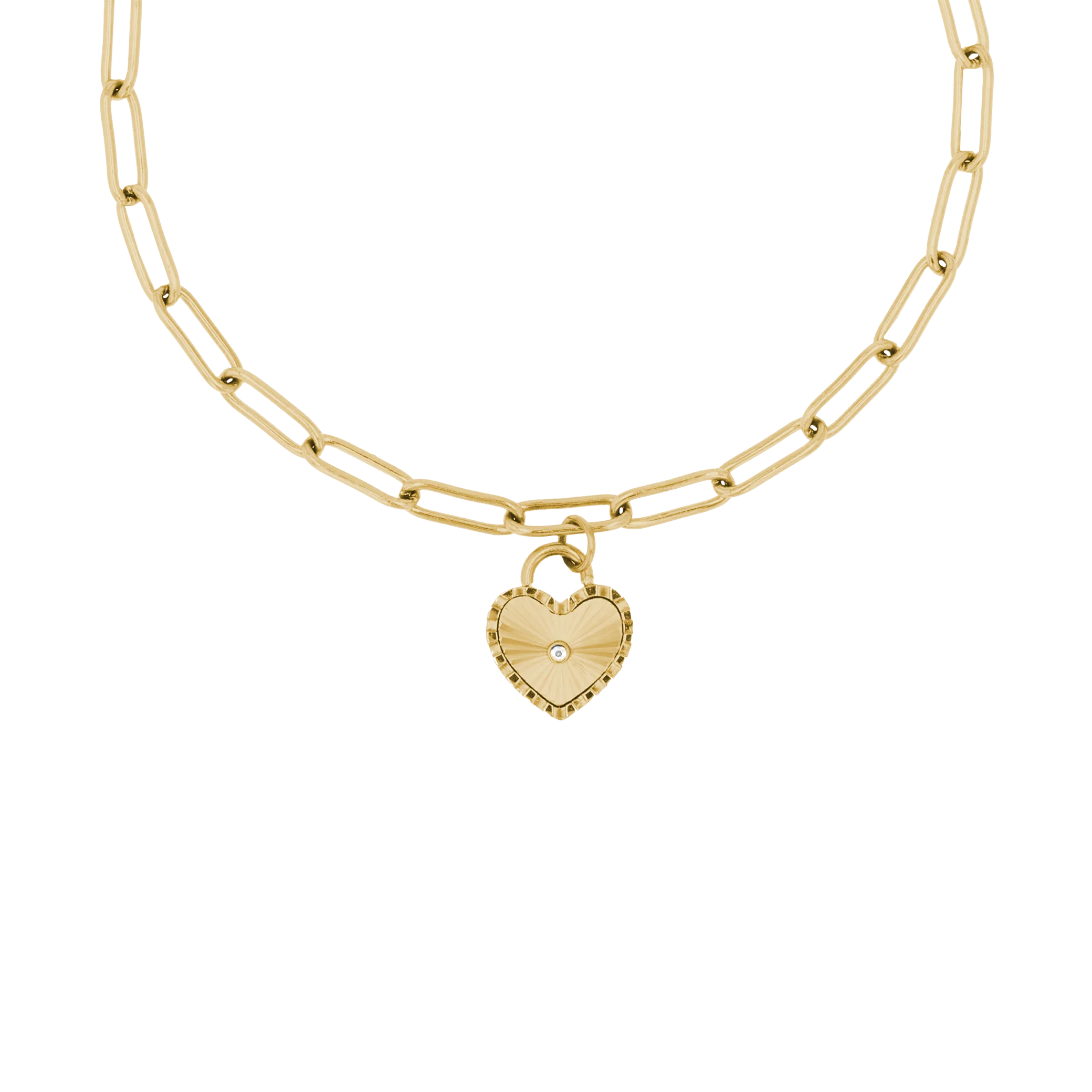 Sunray Heart Charm Pendant Bracelet - Image 3