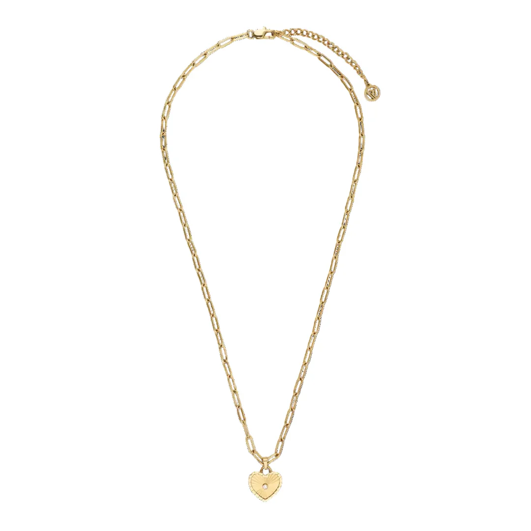 Sunray Heart Charm Pendant Necklace - Image 4