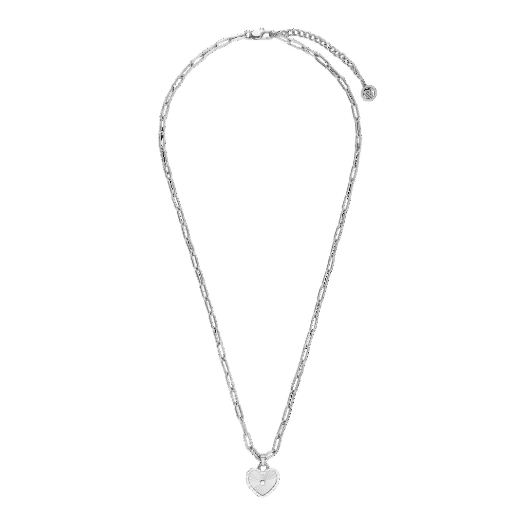 Sunray Heart Charm Pendant Necklace - Image 3